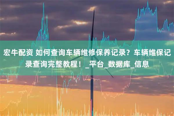 宏牛配资 如何查询车辆维修保养记录？车辆维保记录查询完整教程！_平台_数据库_信息