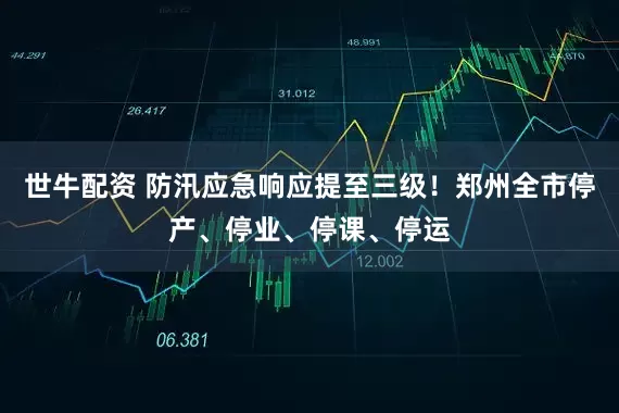 世牛配资 防汛应急响应提至三级！郑州全市停产、停业、停课、停运