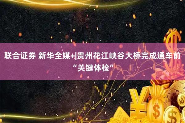 联合证券 新华全媒+|贵州花江峡谷大桥完成通车前“关键体检”