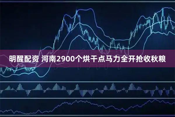 明醒配资 河南2900个烘干点马力全开抢收秋粮