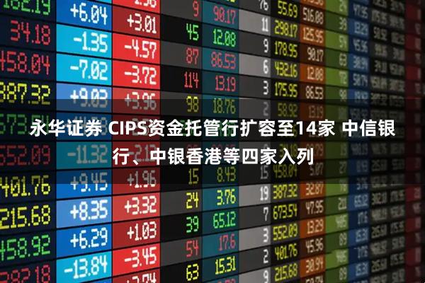 永华证券 CIPS资金托管行扩容至14家 中信银行、中银香港等四家入列