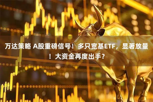 万达策略 A股重磅信号！多只宽基ETF，显著放量！大资金再度出手？